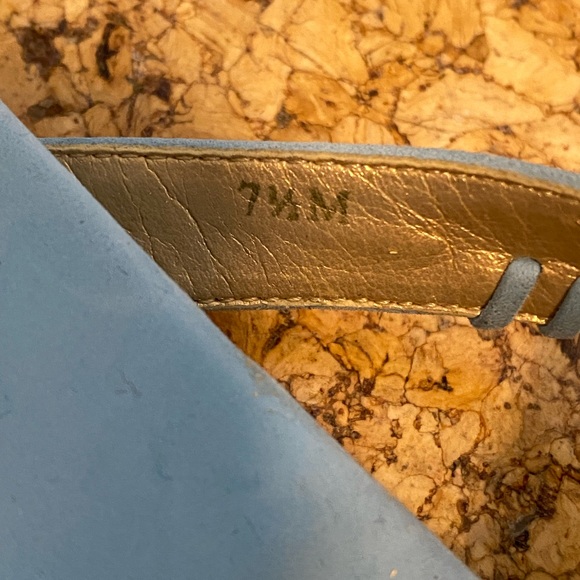 Stuart Weitzman Leather Blue Shoe Charm Sandals - Picture 3 of 4